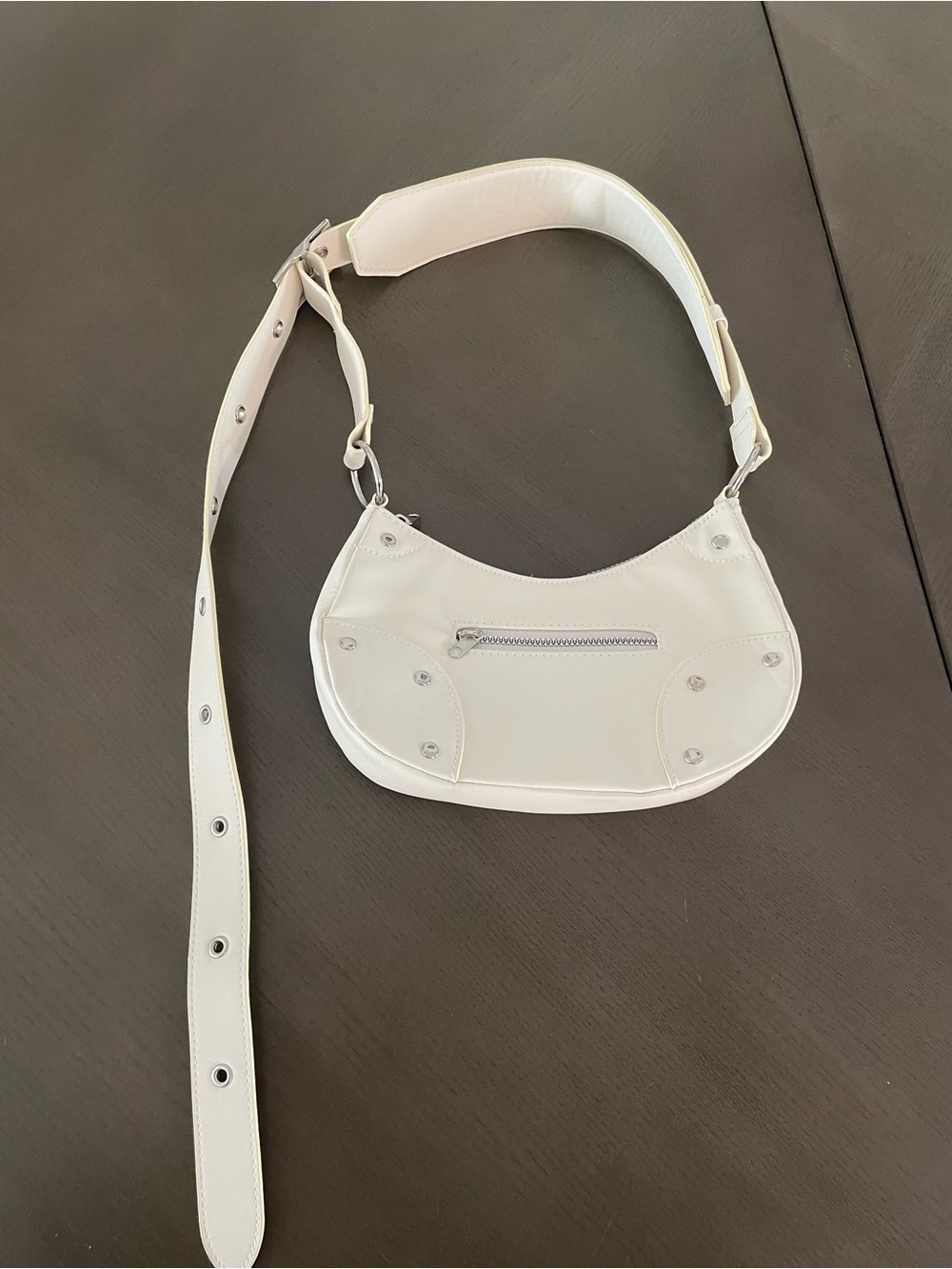 H&M White Shoulder Bag with Stud Detail